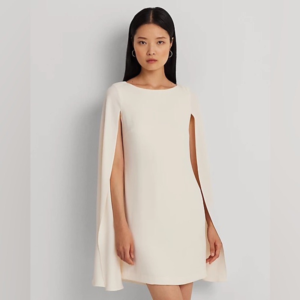 NWT LAUREN Ralph Lauren Cape Georgette Cocktail Dress